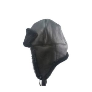 Ρώσικο Καπέλο Δερμάτινο Χρώμα Μαύρο