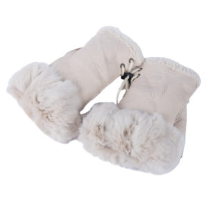 Δερμάτινα Γάντια Μουτόν Λευκά με γούνα Rex